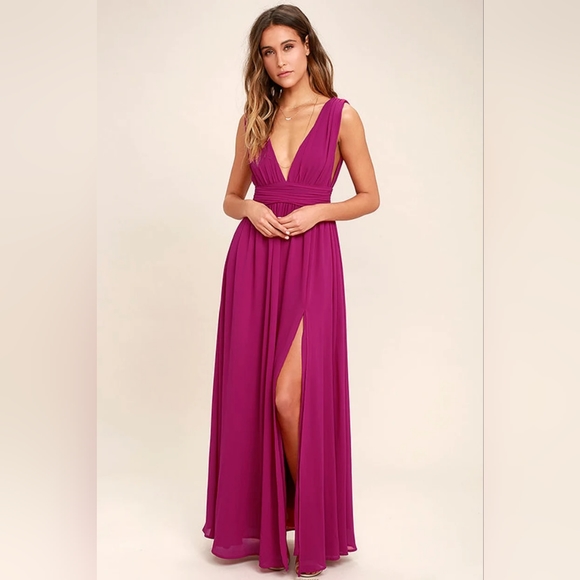 New, Heavenly Hues Magenta Maxi Dress - Picture 2 of 5